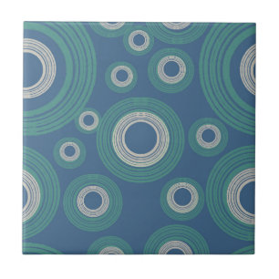 Azulejo De Cerâmica Meio século - Círculo Moderno Azul