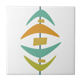 Azulejo De Cerâmica Meio século de Boomerang Verde Laranja Azul Aqua L