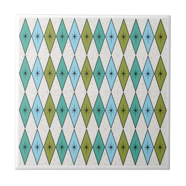Azulejo De Cerâmica Meio século de diamantes modernos (Frente)