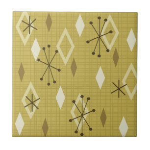 Azulejo De Cerâmica Meio século de diamantes modernos amarelo