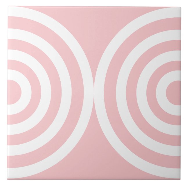 Azulejo De Cerâmica Meio século de Padrão Geométrico Rosa Moderno (Frente)