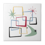 Azulejo De Cerâmica Meio século dos quadrados do Boomerang Stars Era A<br><div class="desc">Adicione essa mistura de diversão e cor à sua cozinha ou banheiro com este fabuloso azulejo de cerâmica meio século atômico. Este design apresenta quadrados abstrato,  estereótipos e um bumerangue nas cores vermelho,  verde,  azul,  amarelo e preto...  tão engraçado!</div>