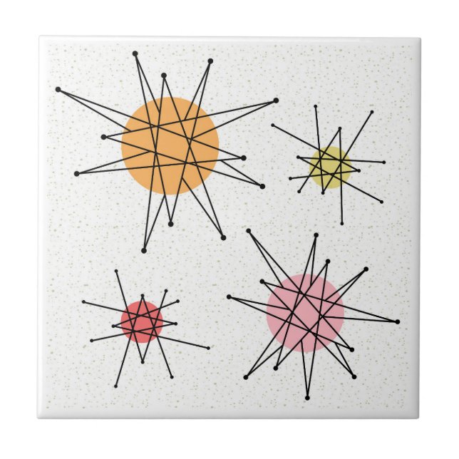 Azulejo De Cerâmica Meio século Franciscan Starburst 8 (Frente)