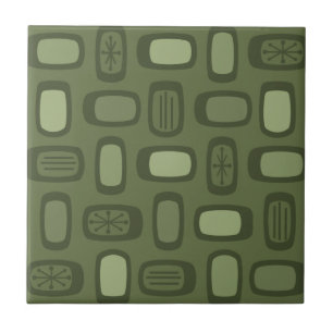 Azulejo De Cerâmica Meio século MCM Arredondado Retângulo Verde Azul