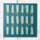 Azulejo De Cerâmica Meio século Modern Atomic Blocks Teal, Aqua<br><div class="desc">Meio século Moderno da Era Atômica. Diversão e design ousado com blocos fungos e coloridos,  e estrelas. Perfeito para amantes de estilo retrô e vintage.</div>