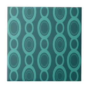 Azulejo De Cerâmica Meio século Modern Chain Links Teal