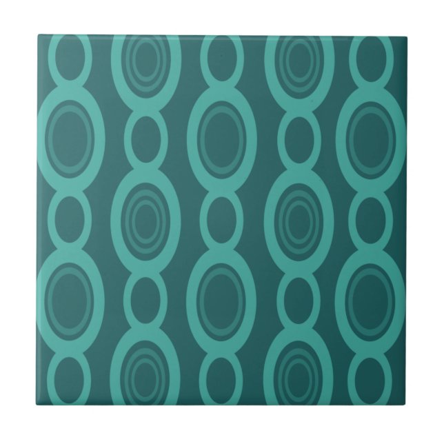 Azulejo De Cerâmica Meio século Modern Chain Links Teal (Frente)