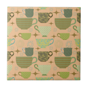 Azulejo De Cerâmica Meio século Modern Coral Teacup