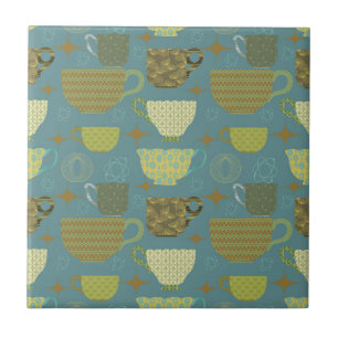 Azulejo De Cerâmica Meio século Modern Dusty Blue Teacup