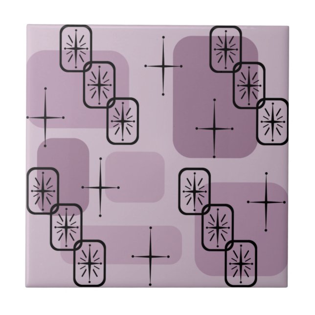 Azulejo De Cerâmica Meio século Modern Sputnik Mauve (Frente)