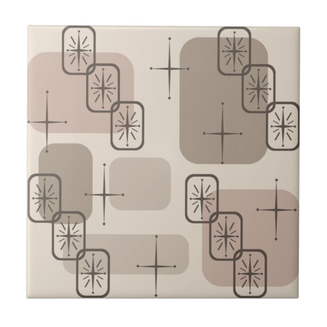 Azulejo De Cerâmica Meio século Modern Sputnik Taupe (Frente)