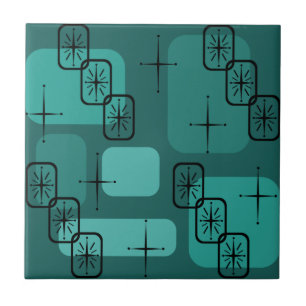 Azulejo De Cerâmica Meio século Modern Sputnik Teal