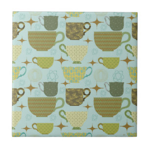 Azulejo De Cerâmica Meio século Modern Turquoise Teacup