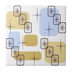 Azulejo De Cerâmica Meio século Moderno Azul Dourado