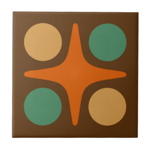 Azulejo De Cerâmica Meio século Moderno de Starburst Geométrico