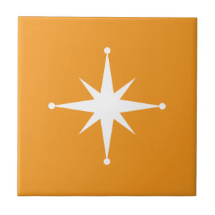 Azulejo De Cerâmica meio século Moderno de Starburst Laranja