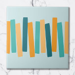Azulejo De Cerâmica Meio século Moderno do Atômico Bloqueia Aqua Orang<br><div class="desc">Meio século inspirado,  divertido e ousado com blocos coloridos e funerários. Perfeito para amantes de estilo retrô e vintage.</div>
