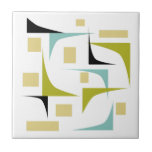 Azulejo De Cerâmica Meio século moderno dos cantos geométricos diverti<br><div class="desc">Adicione um pop de cor ao seu trabalho de azulejo com estes cantos funk e retângulos de azulejo de cerâmica moderna do século médio. Apresenta as cores divertidas do azul-aqua,  verde-abacado,  amarelo e preto.</div>