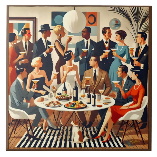 Azulejo De Cerâmica Meio século Moderno dos intelectuais Martini (Frente)