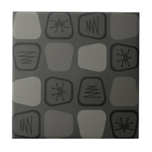 Azulejo De Cerâmica Meio século Moderno Esticado Quadrados Preto