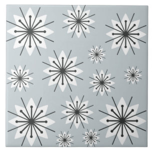 Azulejo De Cerâmica Meio século Moderno Flocos de Neve Prata