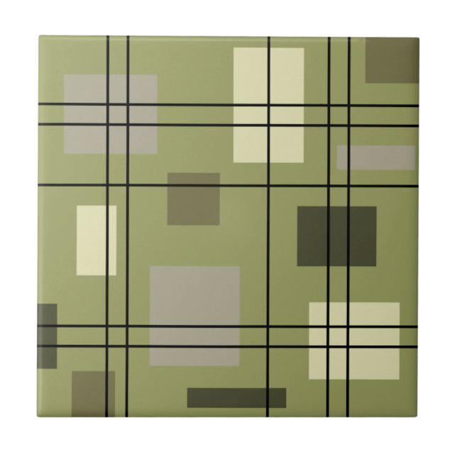 Azulejo De Cerâmica Meio século Moderno Geométrico 18 (Frente)