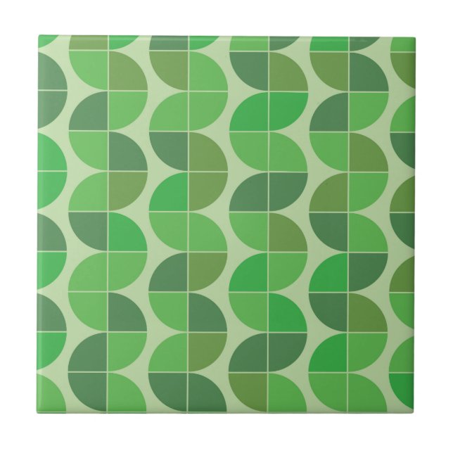 Azulejo De Cerâmica Meio século moderno geométrico Abstrato verde (Frente)