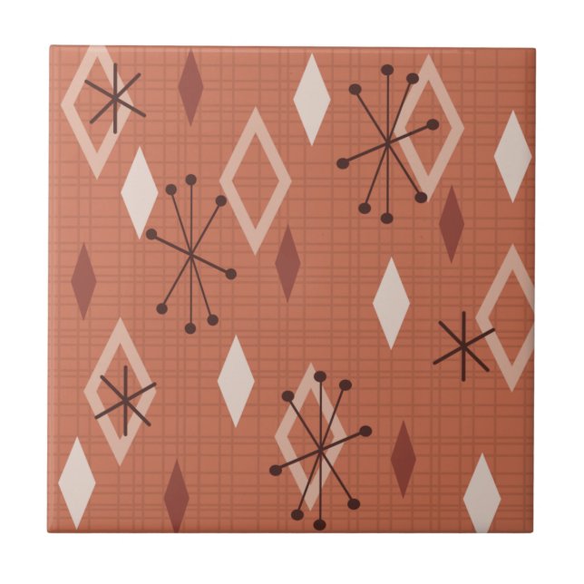 Azulejo De Cerâmica Meio século Moderno Ouros Laranja (Frente)