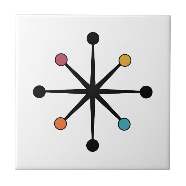 Azulejo De Cerâmica Meio Século Moderno Starburst (Frente)