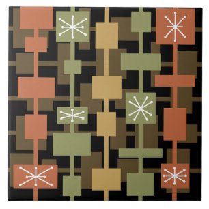 Azulejo De Cerâmica Meio século preto multicolorido moderno