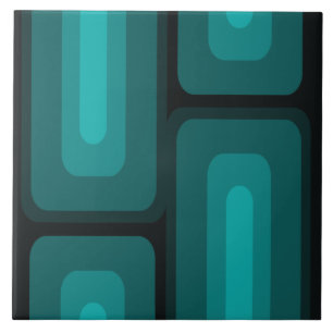Azulejo De Cerâmica Meio século Retângulo Longo Moderno Teal
