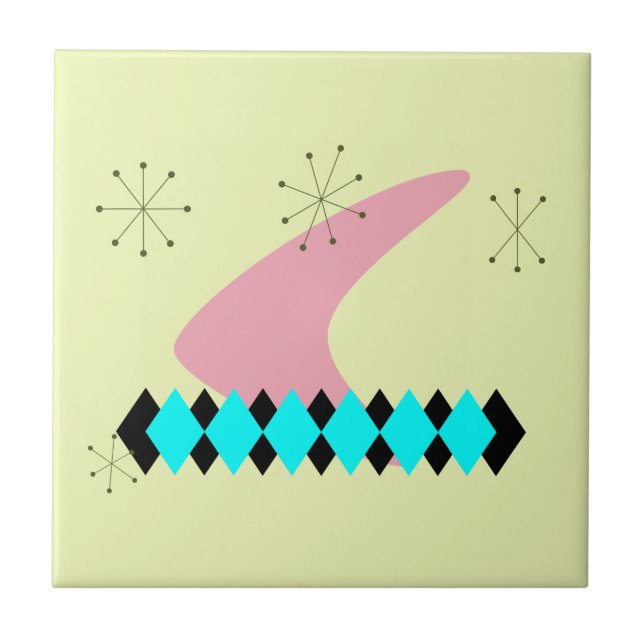 Azulejo De Cerâmica Meio século retro moderno (Frente)