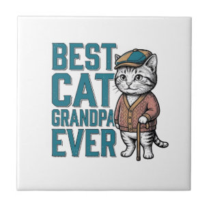 Azulejo De Cerâmica Melhor Avô de Gato de Todos os Tempos Camisa Vinta