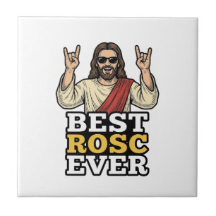 Azulejo De Cerâmica Melhor Camiseta Religiosa de Mão de Rock Vintage R