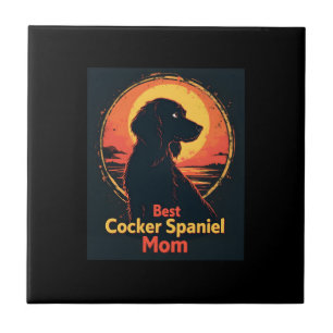 Azulejo De Cerâmica Melhor Mãe de Cachorro - Camiseta Cocker Spaniel V