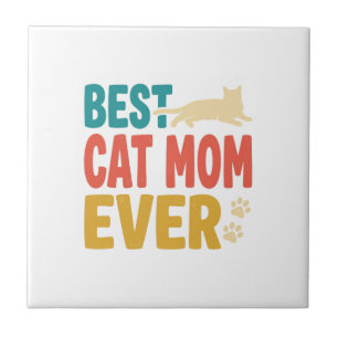 Azulejo De Cerâmica Melhor Mãe de Gato de Todos os Tempos Design de Ga