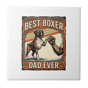 Azulejo De Cerâmica Melhor Pai Boxer de Todos os Tempos Vintage Pai de