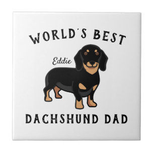 Azulejo De Cerâmica Melhor Pai de Dachshund do Mundo Nome de Cachorro 