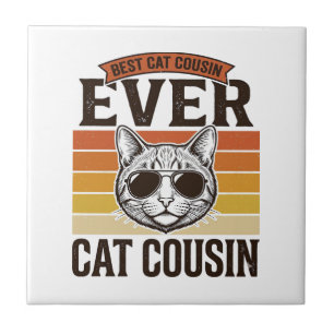 Azulejo De Cerâmica Melhor Primo Gato de Sempre Camisa Vintage de Gato