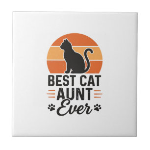Azulejo De Cerâmica Melhor Tia de Gato de Sempre Design de Camisa de G
