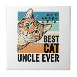 Azulejo De Cerâmica Melhor Tio de Gato de Sempre Design de Amante de G