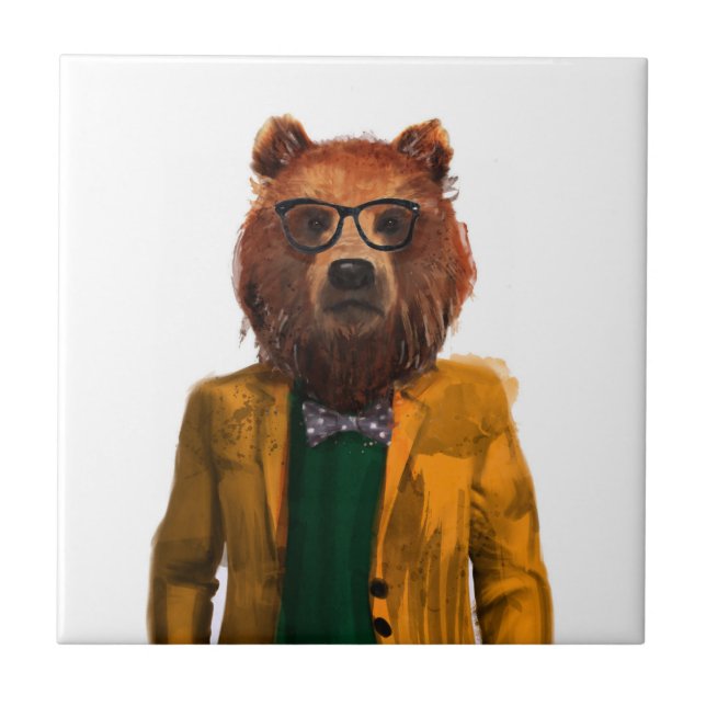 Azulejo De Cerâmica Melhor Urso Vestido (Frente)