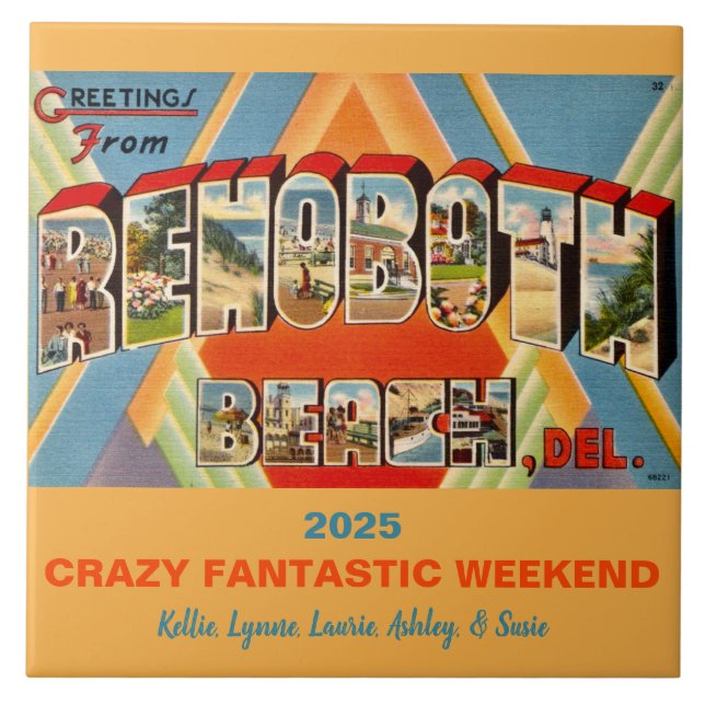 Azulejo De Cerâmica Memória da Praia de Rehoboth Delaware (Frente)