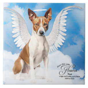 Azulejo De Cerâmica Memorial do Pet Personalizado por Basenji Angel Do