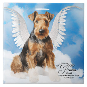 Azulejo De Cerâmica Memorial Personalizado Pet por Airedale Terrier An