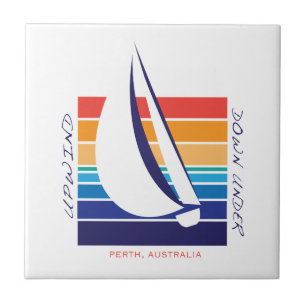Azulejo De Cerâmica Memórias Perth Quadradas de Cor do Barco_UpDown