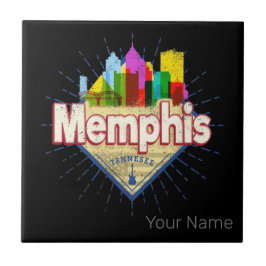 Azulejo De Cerâmica Memphis Tennessee EUA Retro Skyline