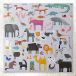 Azulejo De Cerâmica Menagerie animal<br><div class="desc">Todos os tipos de animais divertidos e vida selvagem para amantes de os animais em todo lugar. Animais Safari,  selva,  fazenda,  aves,  animais de estimação e fauna selvagem. Um monstro parece ter se esgueirado. Arte original de Nic Squirrell.</div>