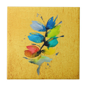 Azulejo De Cerâmica Menina bebendo chá de bolhas adolescente moderno