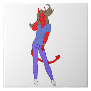 Azulejo De Cerâmica menina diabólica